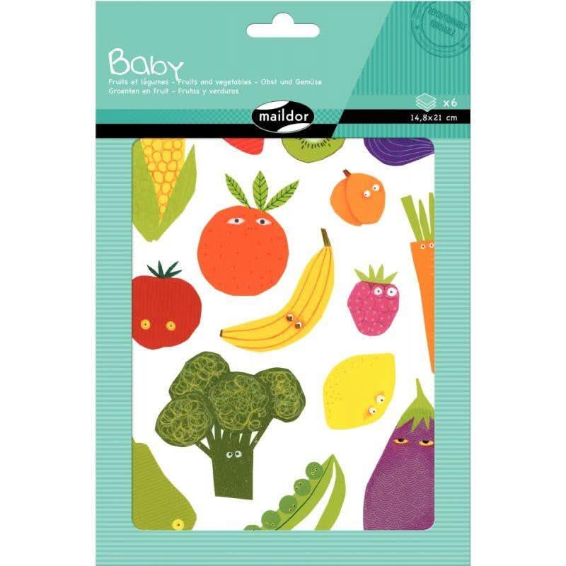 Pochette de 87 maxi gommettes fruits et légumes, adhésives repositionnables - Ma Rentrée Facile