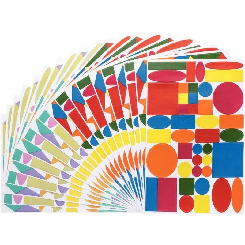 Pochette de 950 maxi gommettes adhésives repositionnables formes géométriques - Ma Rentrée Facile