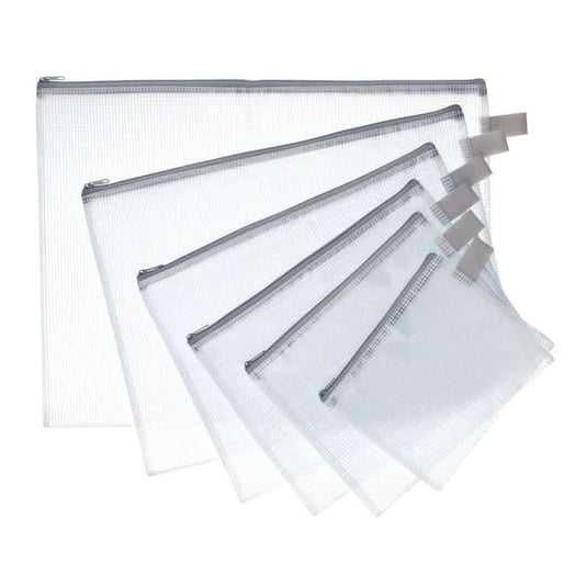 Pochetteà zip 30x40cm, en PVC renforcé, semi-transparente - Ma Rentrée Facile