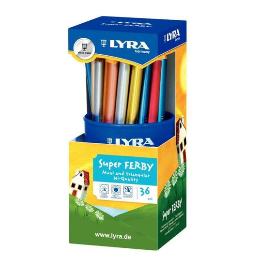 Pot 36 crayons de couleur triangulaire Super Ferby métallic - Ma Rentrée Facile