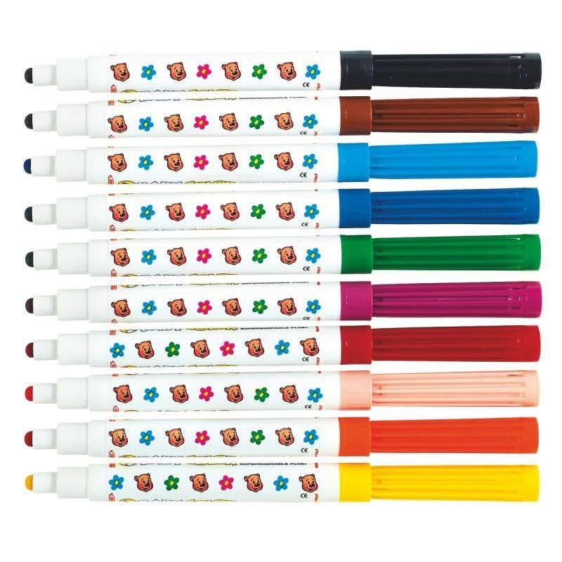 Pot 50 feutres pointe large Baby Color Fibracolor assortis - Ma Rentrée Facile