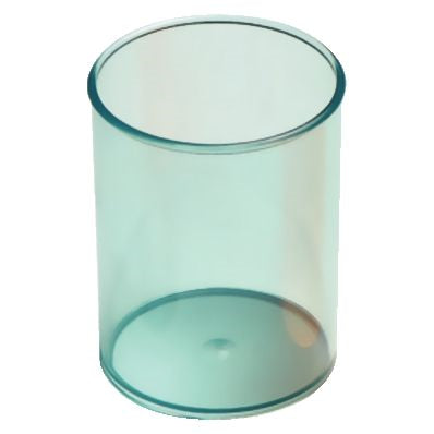 Pot à crayons bleu transparent