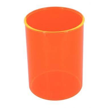 Pot à crayons orange transparent - Ma Rentrée Facile