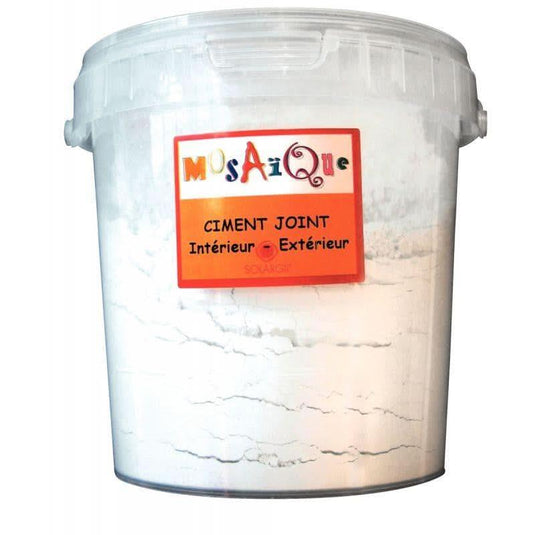 Pot de 1 kg de poudre ciment pour joint de mosaïques blanc - Ma Rentrée Facile
