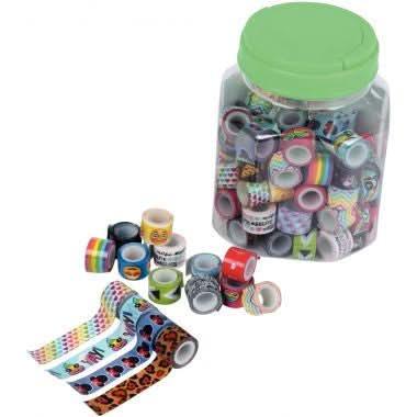 Pot de 100 rubans adhésifs fantaisie - Ma Rentrée Facile