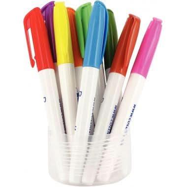 Pot de 12 feutres plastic fou assortis - Ma Rentrée Facile