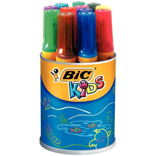 Pot de 12 marqueurs Bic Kids Décoralo pointe ogive - Ma Rentrée Facile