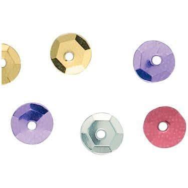 Pot de 178 gr de sequins ronds incurvés, perforés diamètre 7 mm, assortis - Ma Rentrée Facile