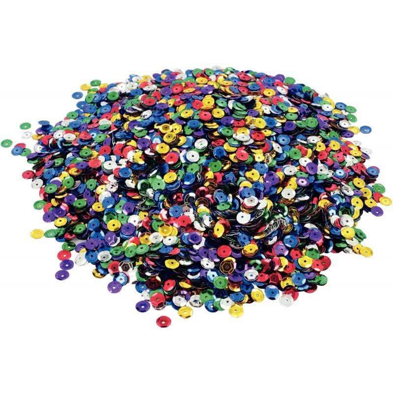 Pot de 178 gr de sequins ronds incurvés, perforés diamètre 7 mm, assortis - Ma Rentrée Facile