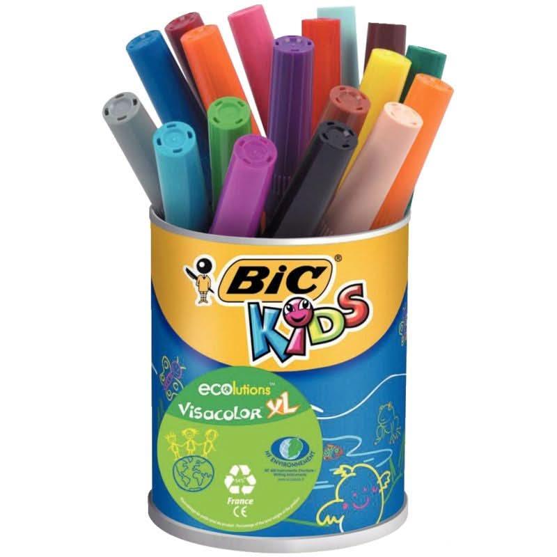 Pot de 18 feutres pointe extra large Bic Kids Visacolor XL - Ma Rentrée Facile