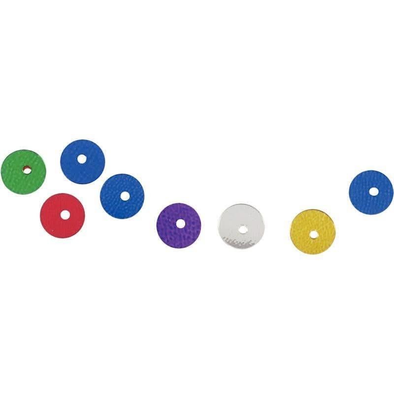 Pot de 185 gr de sequins ronds lisses, perforés diamètre 6 mm, assortis - Ma Rentrée Facile