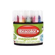 Pot de 20 marqueurs pointe extra-large Mégacolor Fibracolor assortis - Ma Rentrée Facile