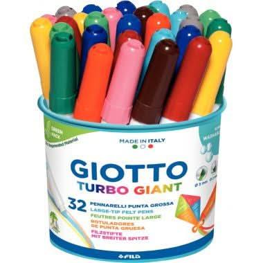 Pot de 32 feutres Giotto Turbo Giant assortis - Ma Rentrée Facile