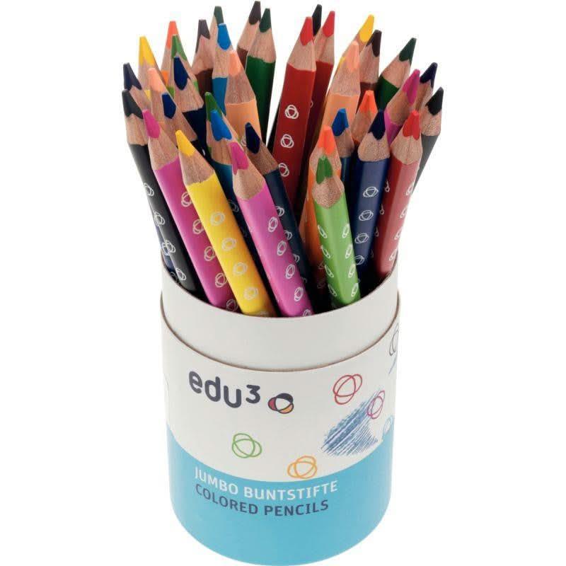 Pot de 36 crayons de couleur jumbo triangulaire - Ma Rentrée Facile