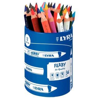 Pot de 36 crayons de couleur Lyra Ferby triangulaires gros module - Ma Rentrée Facile