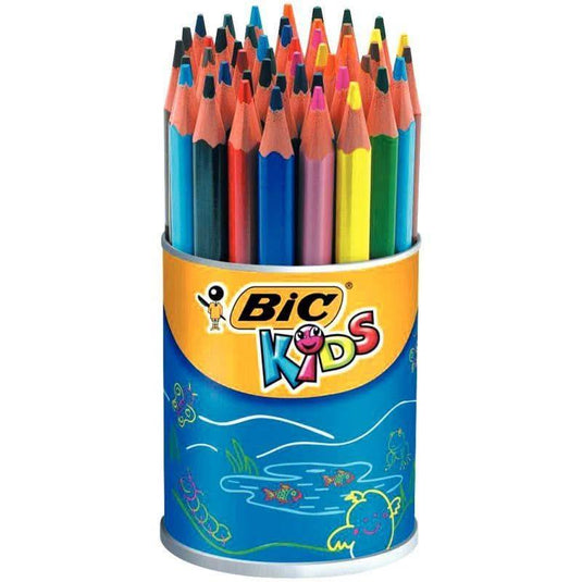 Pot de 48 crayons de couleur BIc Kids Évolution triangulaire pointe moyenne - Ma Rentrée Facile