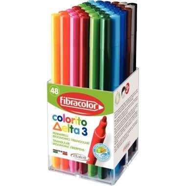 Pot de 48 feutres triangulaire Fibracolor delta 3 - Ma Rentrée Facile