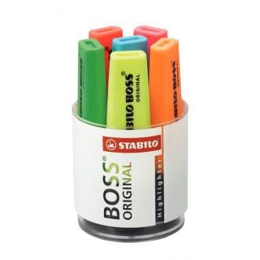Pot de 6 surligneurs STABILO BOSS assortis - Ma Rentrée Facile