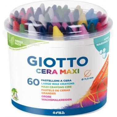 Pot de 60 craies à la cire Giotto Cera Maxi - Ma Rentrée Facile