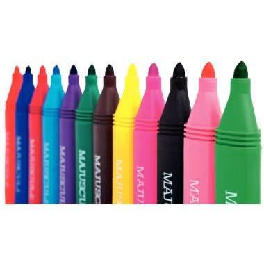 Pot de 72 feutres de coloriage triangulaires pointe ogive Majuscule - Ma Rentrée Facile