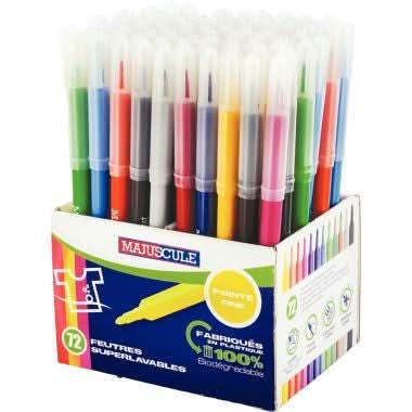 Pot de 72 feutres pointe fine Majuscule - Ma Rentrée Facile