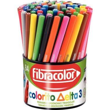 Pot de 84 feutres triangulaires Fibracolor delta 3 - Ma Rentrée Facile