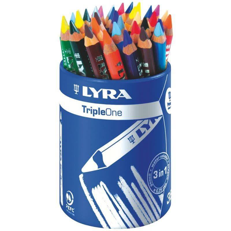 Pot de 36 crayons de couleur aquarellables Lyra Triple One - Ma Rentrée Facile