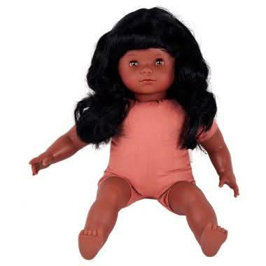 Poupée au corps souple avec cheveux type africaine hauteur 40cm, Les Pluminis - Ma Rentrée Facile