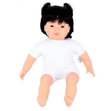 Poupée au corps souple avec cheveux type asiatique hauteur 40cm, Les Pluminis - Ma Rentrée Facile