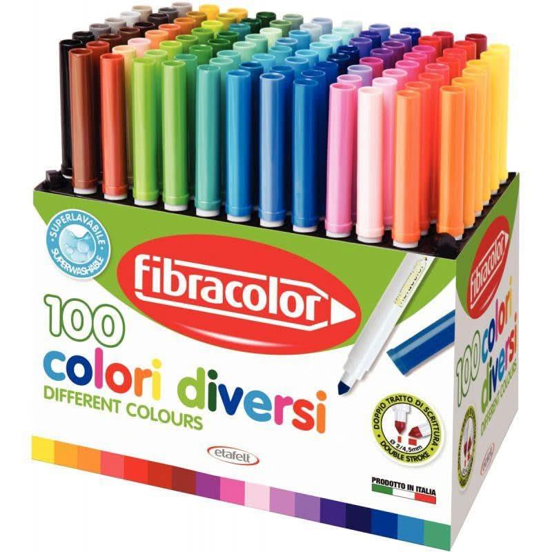 Classpack de 100 feutres pointe large Fibracolor - Ma Rentrée Facile