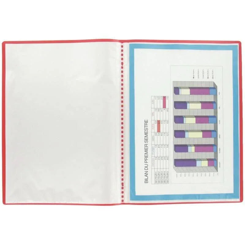 Protège documents couverture souple en polypropylène 100 vues rouge - Ma Rentrée Facile