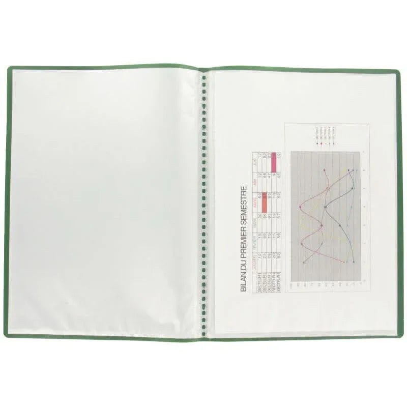 Protège documents couverture souple en polypropylène 100 vues vert - Ma Rentrée Facile