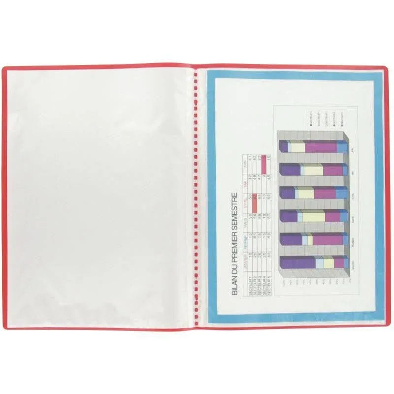 Protège-documents couverture souple en polypropylène 60 vues rouge - Ma Rentrée Facile