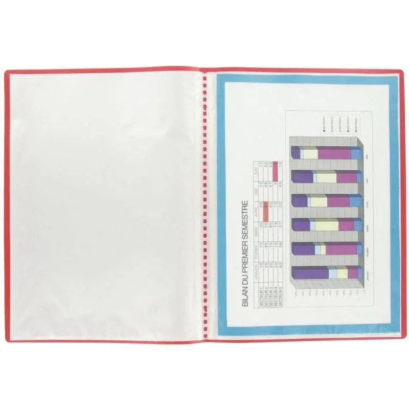 Protège documents couverture souple en polypropylène 80 vues rouge - Ma Rentrée Facile