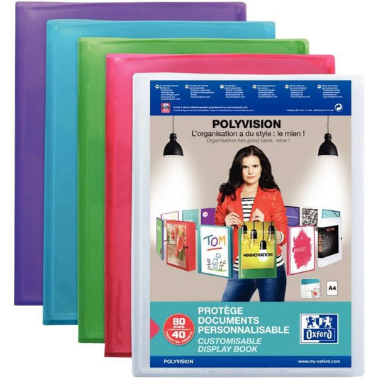 Protège-documents personnalisable POLYVISION 80 vues coloris aléatoires - Ma Rentrée Facile