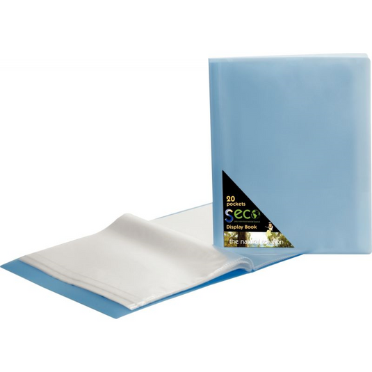 Protège-documents recyclable, 40 vues, bleu translucide