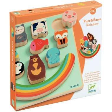 Puzz & Boom Rainbow en bois, DJECO - Ma Rentrée Facile
