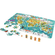 Puzzle 100 pièces + jeu, le tour du monde - Ma Rentrée Facile