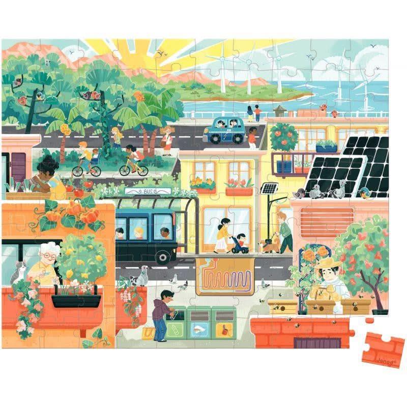 Puzzle 100 pièces, la ville verte JANOD - Ma Rentrée Facile