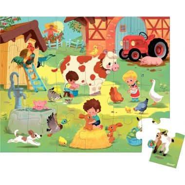 Puzzle 24 pièces une journée à la ferme JANOD - Ma Rentrée Facile
