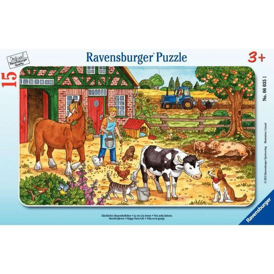 Puzzle à cadre 15 pièces, la vie à la ferme RAVENSBURGER - Ma Rentrée Facile