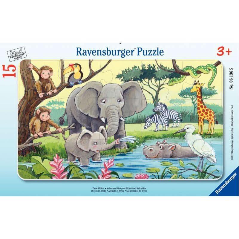 Puzzle à cadre 15 pièces, les animaux d'Afrique RAVENSBURGER - Ma Rentrée Facile