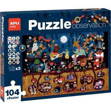 Puzzle d'observation 104 pièces, la forêt APLI Kids - Ma Rentrée Facile