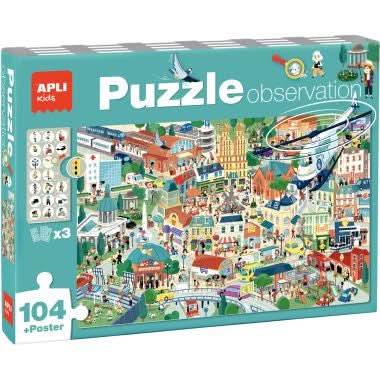 Puzzle d'observation 104 pièces, la ville APLI Kids - Ma Rentrée Facile