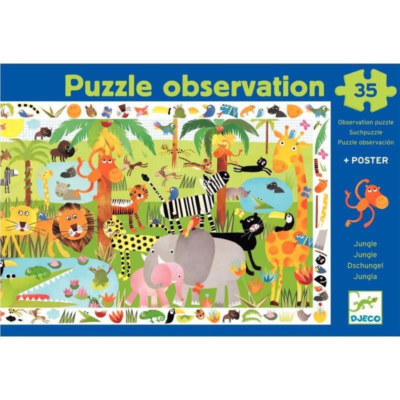 Puzzle d?observation de 35 pièces la jungle DJECO - Ma Rentrée Facile