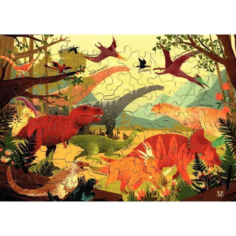 Puzzle Michèle Wilson en bois 100 pièces, JURASSIQUE - Ma Rentrée Facile