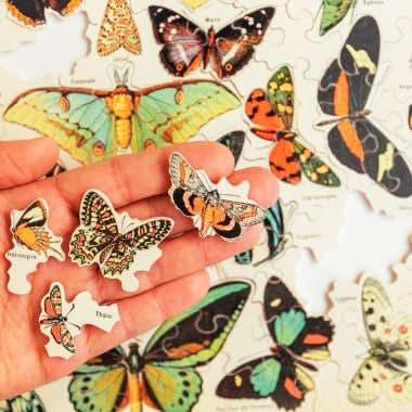 Puzzle en bois d'environ 100 pièces, les papillons - Ma Rentrée Facile