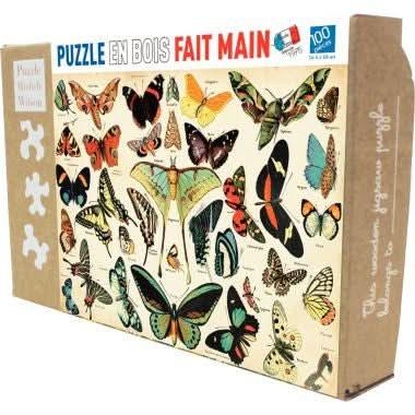 Puzzle en bois d'environ 100 pièces, les papillons - Ma Rentrée Facile