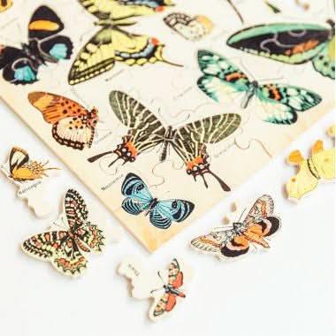 Puzzle en bois d'environ 100 pièces, les papillons - Ma Rentrée Facile