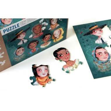 Puzzle en bois d'environ 100 pièces, les pionnières Michèle Wilson - Ma Rentrée Facile